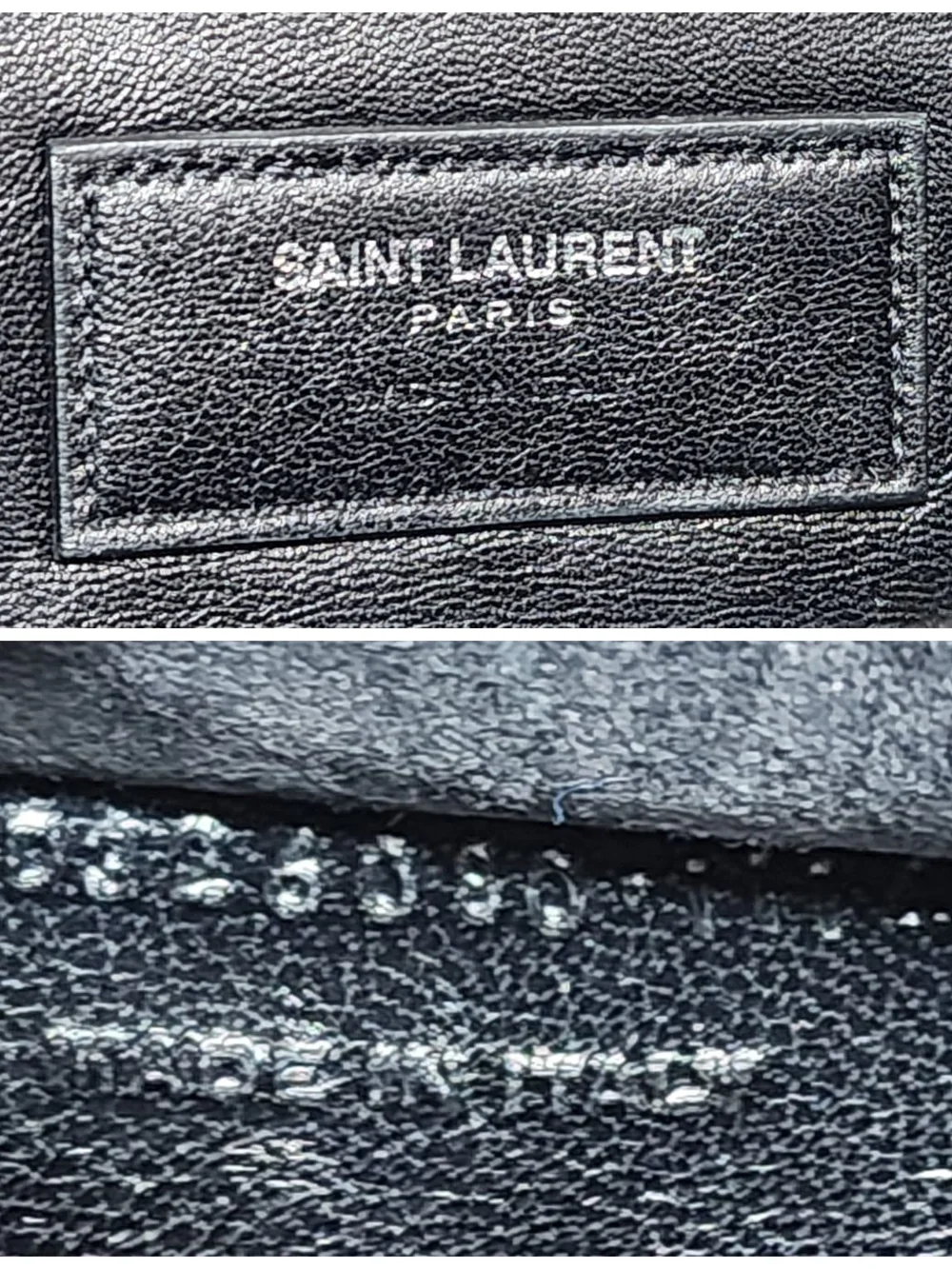 YVES SAINT LAURENT Croc Embossed Leather Tassel Kate Clutch Bag Black - Picture 4 of 11